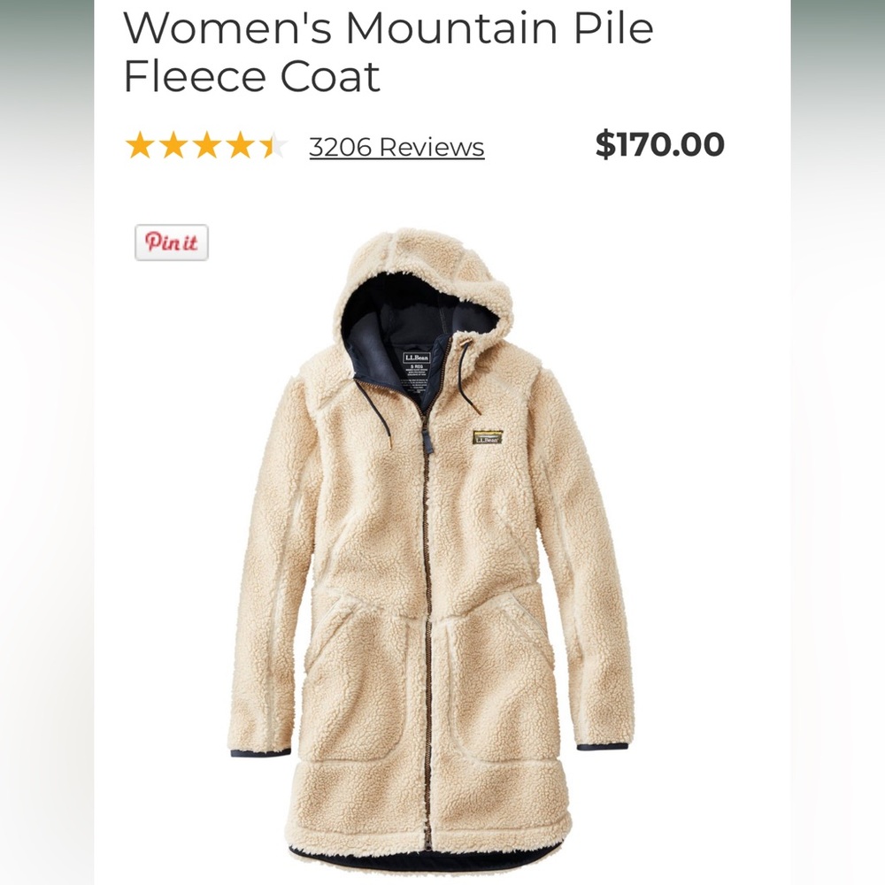 L.L. Bean Women's Tan Sherpa Jacket